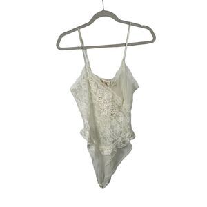 Victoria's Secret Gold Label White Lace Sheer Bodysuit Lingerie Womens Medium